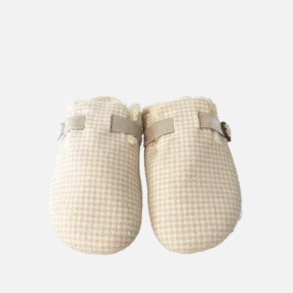 Lands' End Women's Sherpa Lined Clog House Slippers Gingham Print Size 11 - Picture 3 of 7